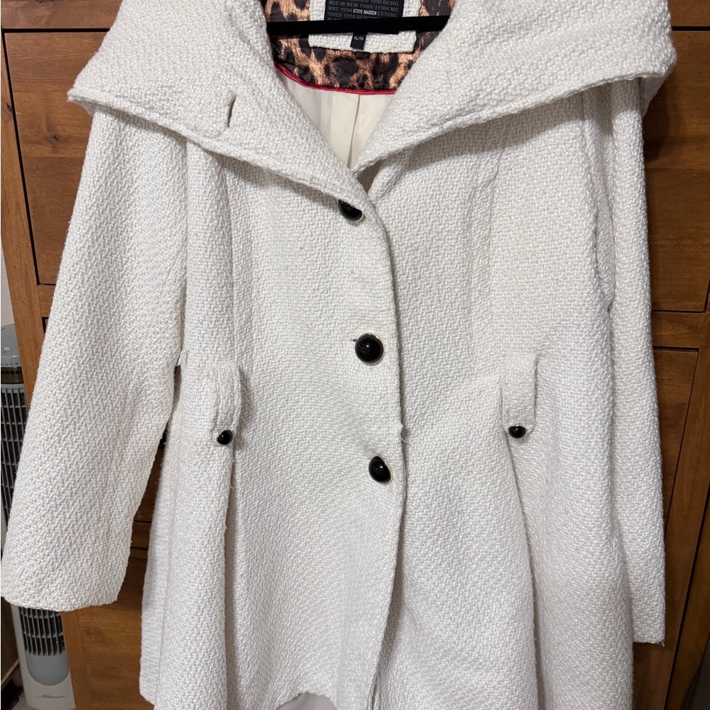 Steve Madden Cream Textured Trench Coat